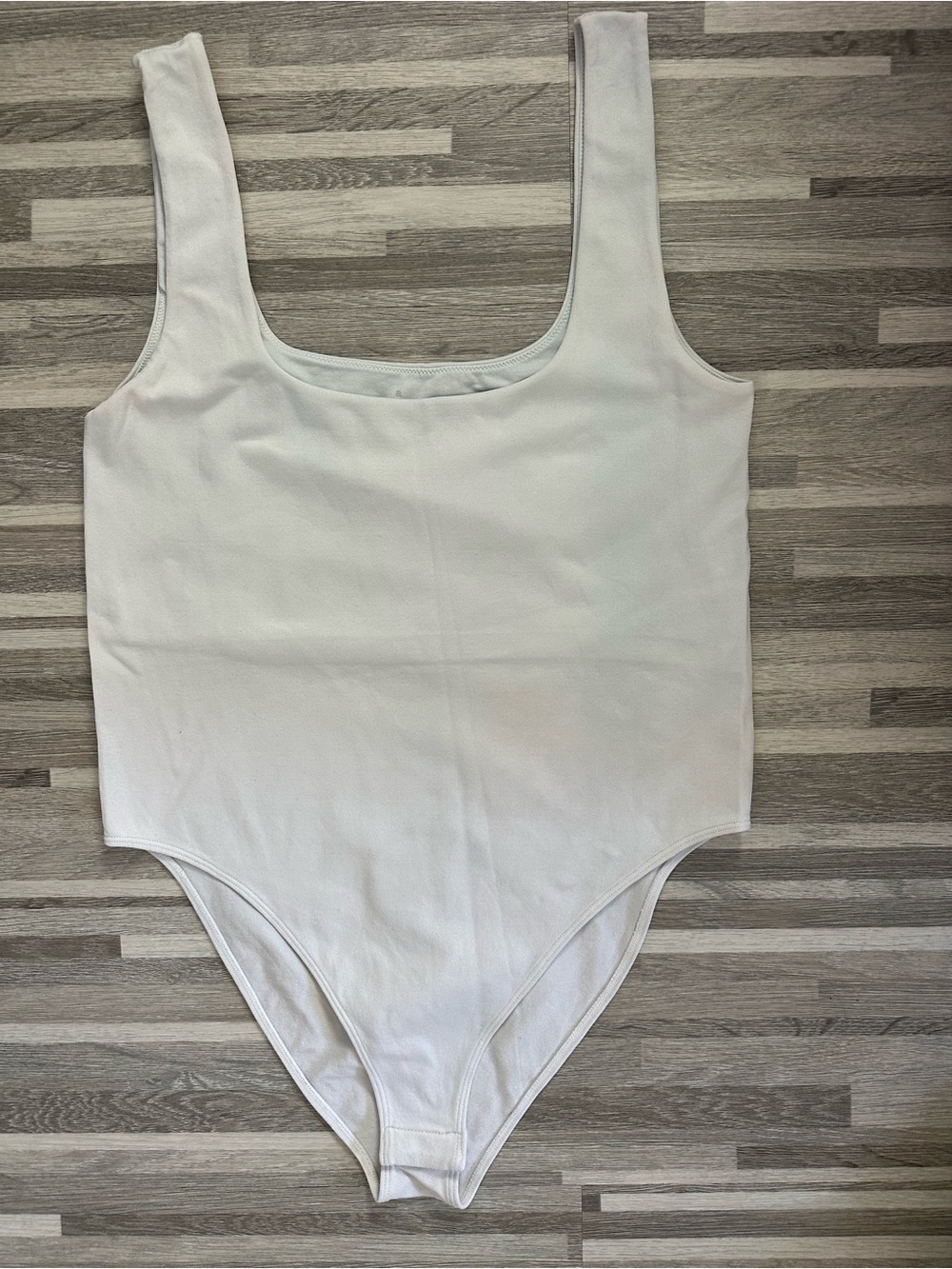 A New Day White Bodysuit, Square Neck, Sleeveless, New with Tags, Size L